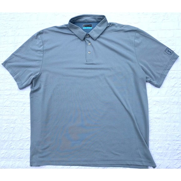 PGA Tour Polo Shirt Mens 2XL Blue Check Short Sleeves Golf Shirt XXL - Picture 1 of 10